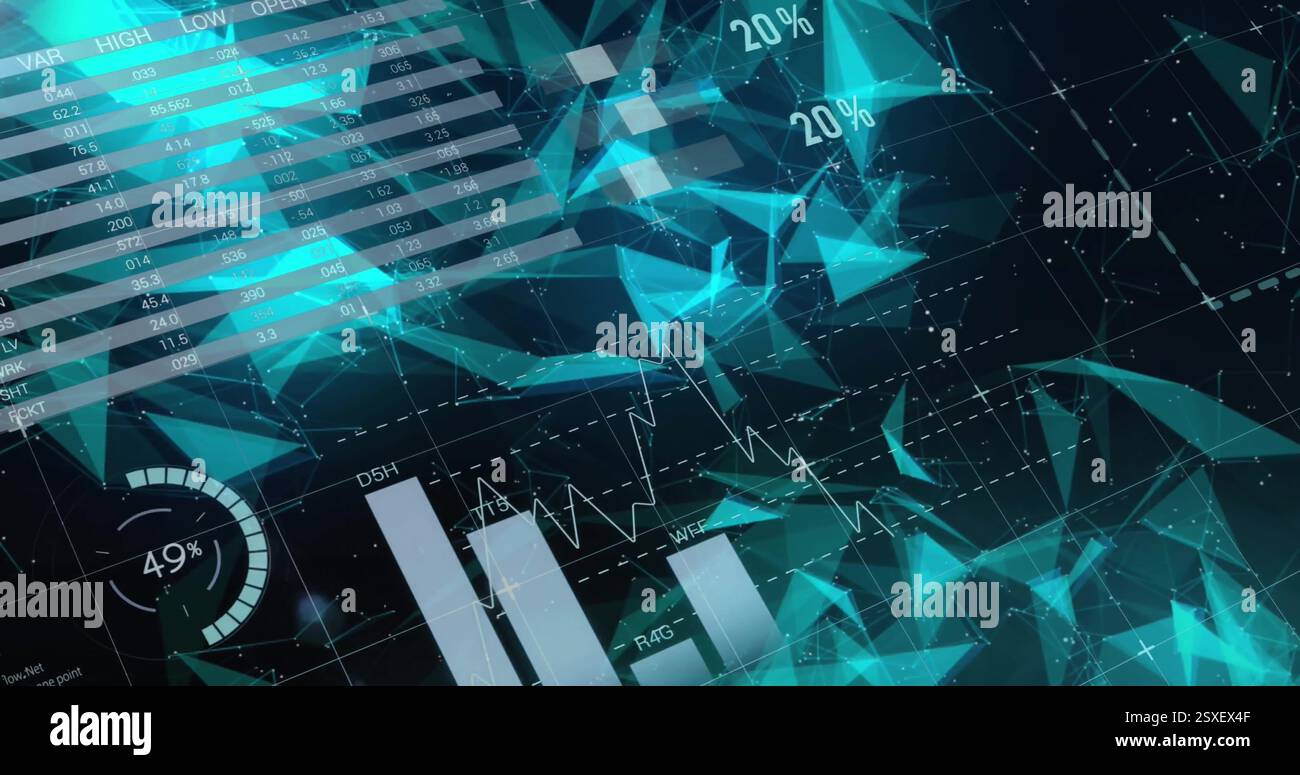 Image of statistics and digital data processing Stock Photo