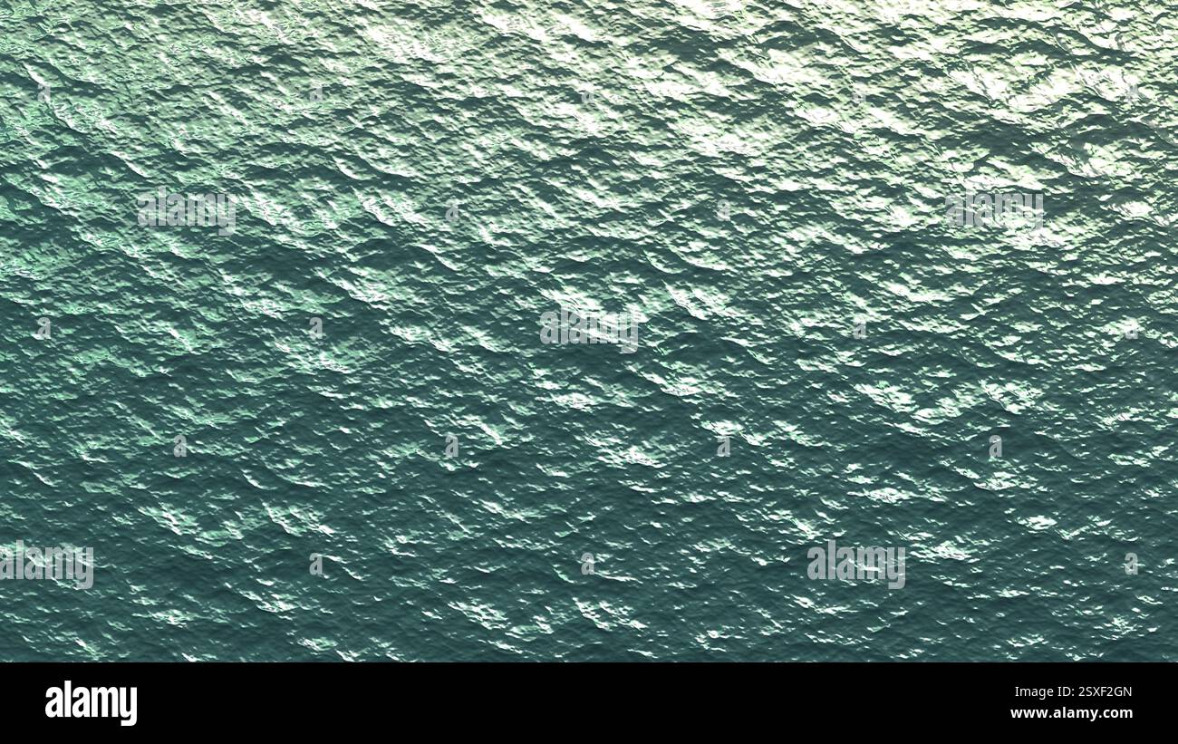 Lake Rendering Texture Green sea water background texture, top view, 3d rendering. Turquoise ...