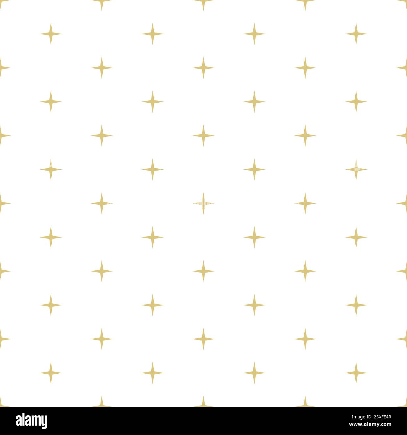 Christmas beige star on white background seamless pattern, Flat simple vector illustration. Stock Vector