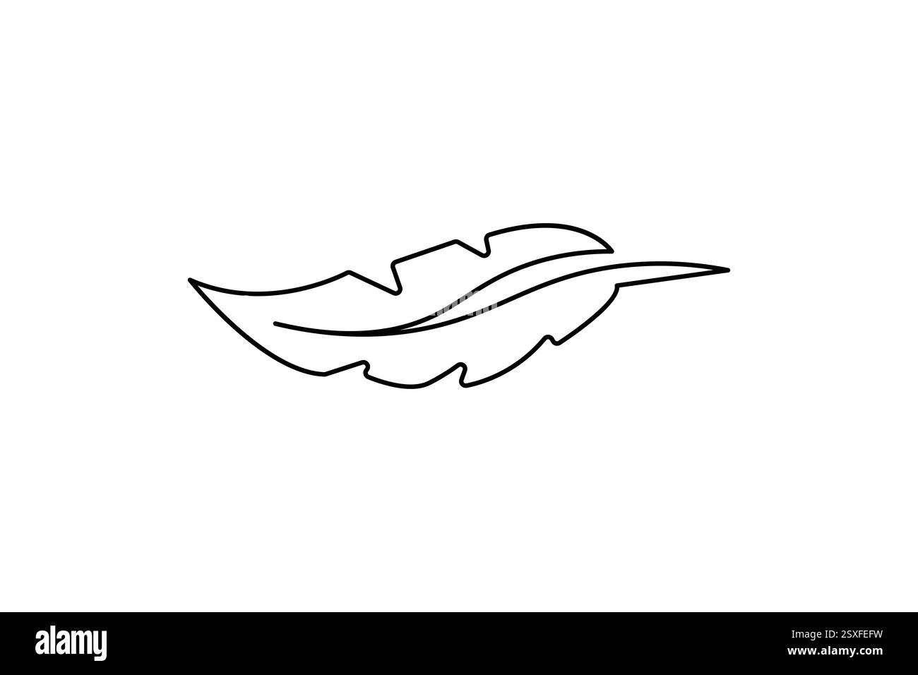 Bird feather single line art of icon hand drawn outline vector ...