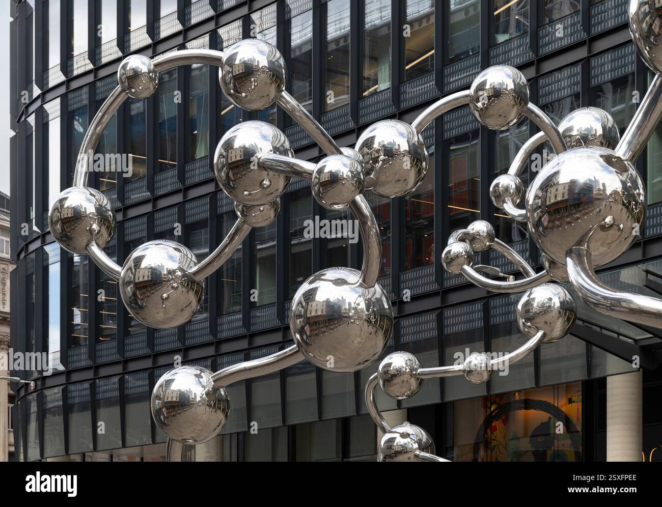 Yayoi Kusama's amazing sculpture called Infinite Accumulation in the public space outside Elizabeth Line entrance to Liverpool Street station, London. Stock Photo