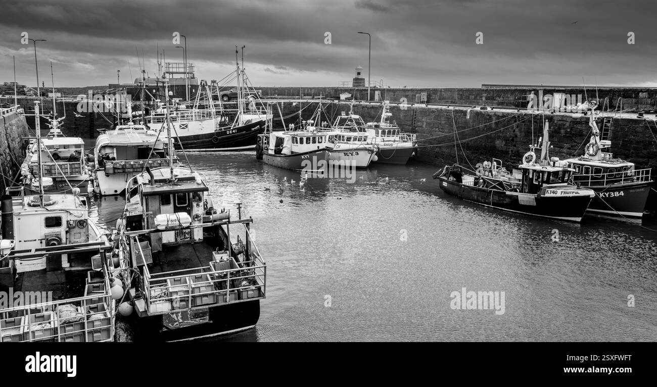 Fishing boats in the harbour at Pittenweem, Fife, Scotland Stock Photo ...