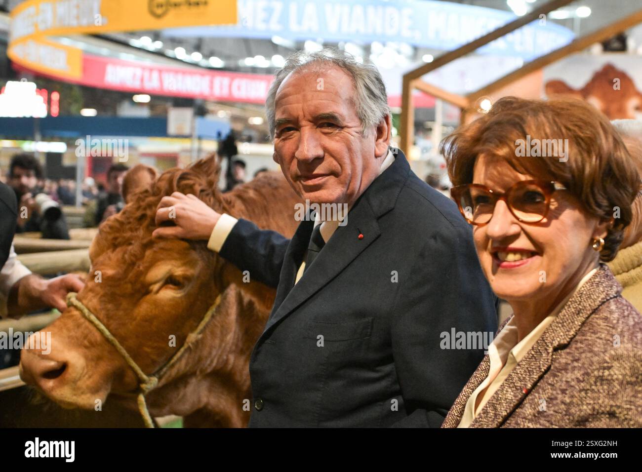 French Prime Minister Francois Bayrou vists with French Minister of Agriculture, Food