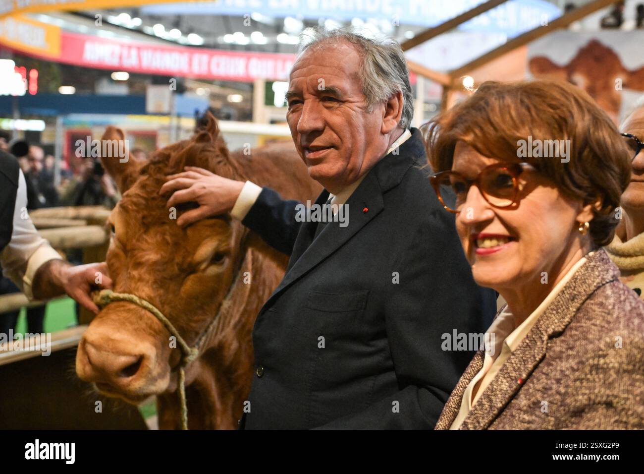 French Prime Minister Francois Bayrou vists with French Minister of Agriculture, Food