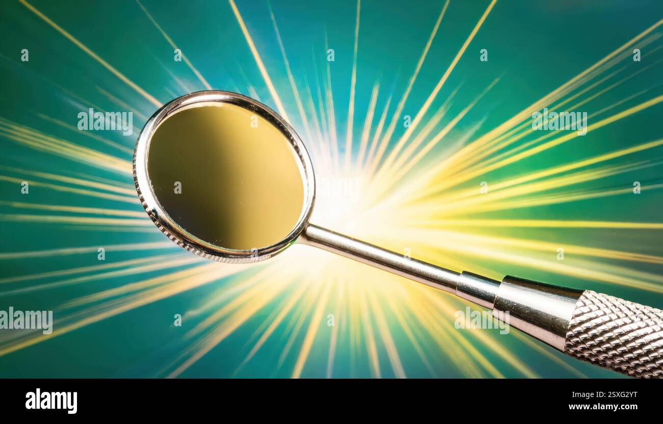 Reflective dental instrument captures attention while emphasizing oral ...