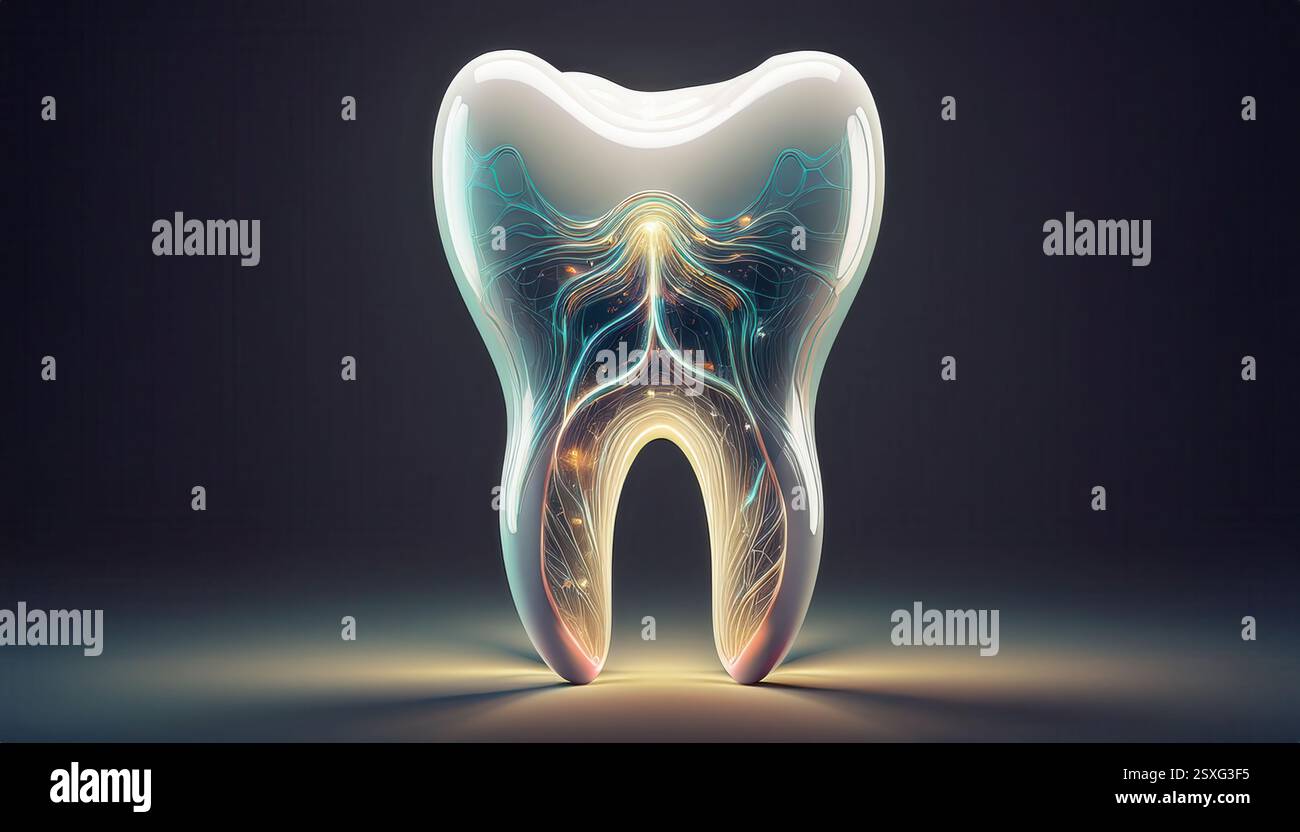 Tooth Representation A vivid representation of dental structure highlights the beauty of ...