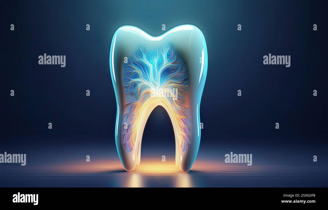 Tooth Representation An artistic representation of a tooth highlights its internal structure ...