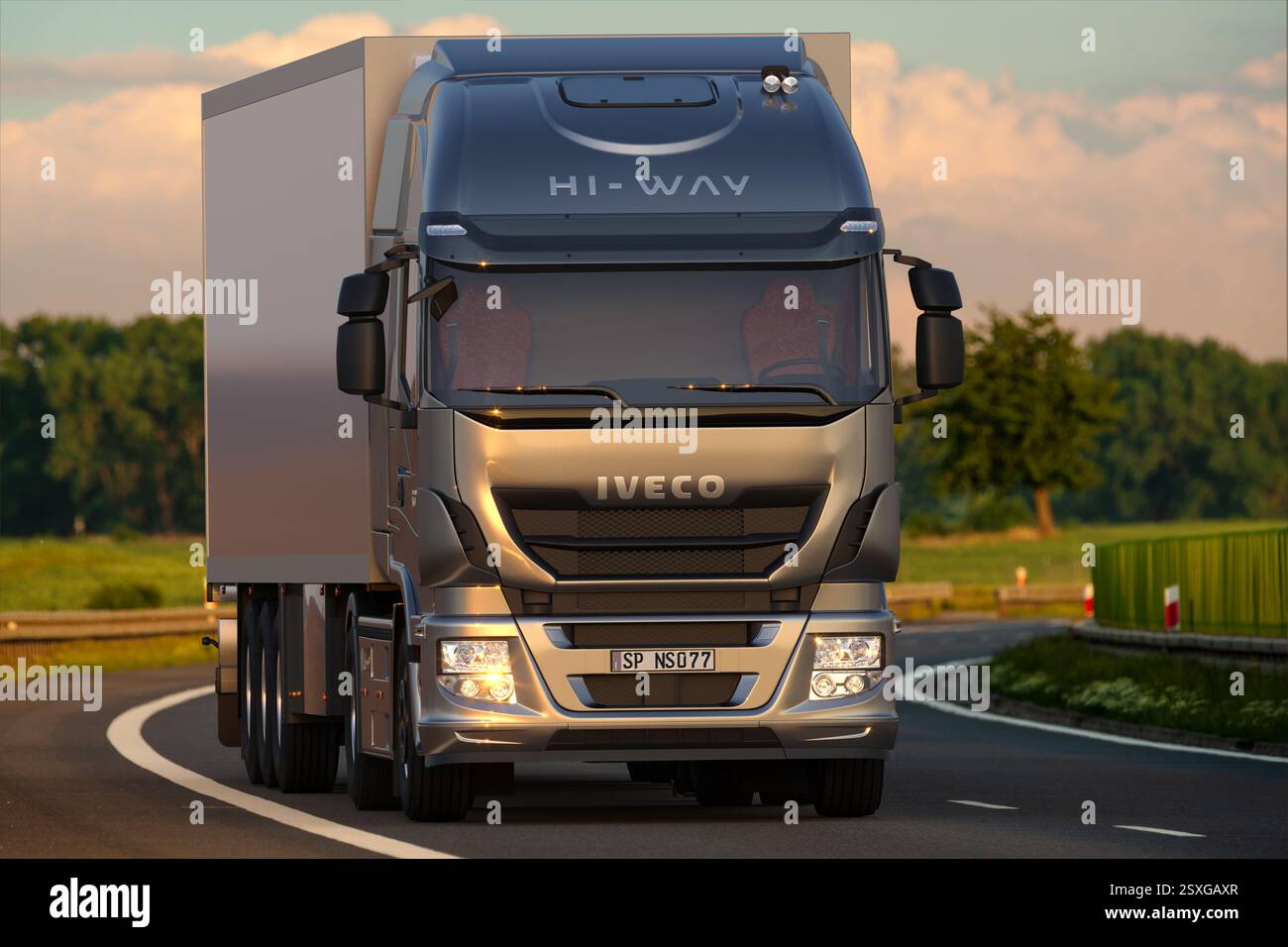 Set Tappetini Ecopelle Blu Per Iveco Stralis Hi-Way 2013+ (Cambio Automatico, Guida A Sinistra) - 3 Pezzi