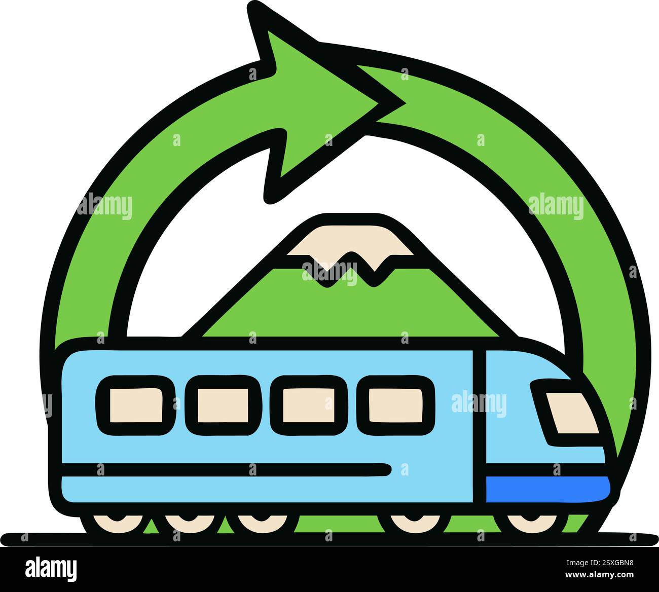 Sustainable Tourism Train Icon Stock Vector Image & Art - Alamy