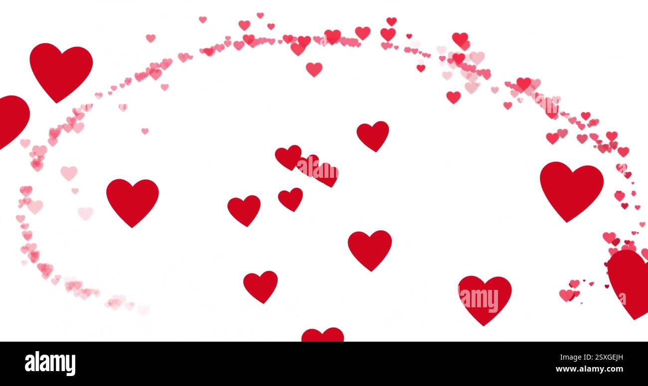 Image of red hearts on white background Stock Photo - Alamy