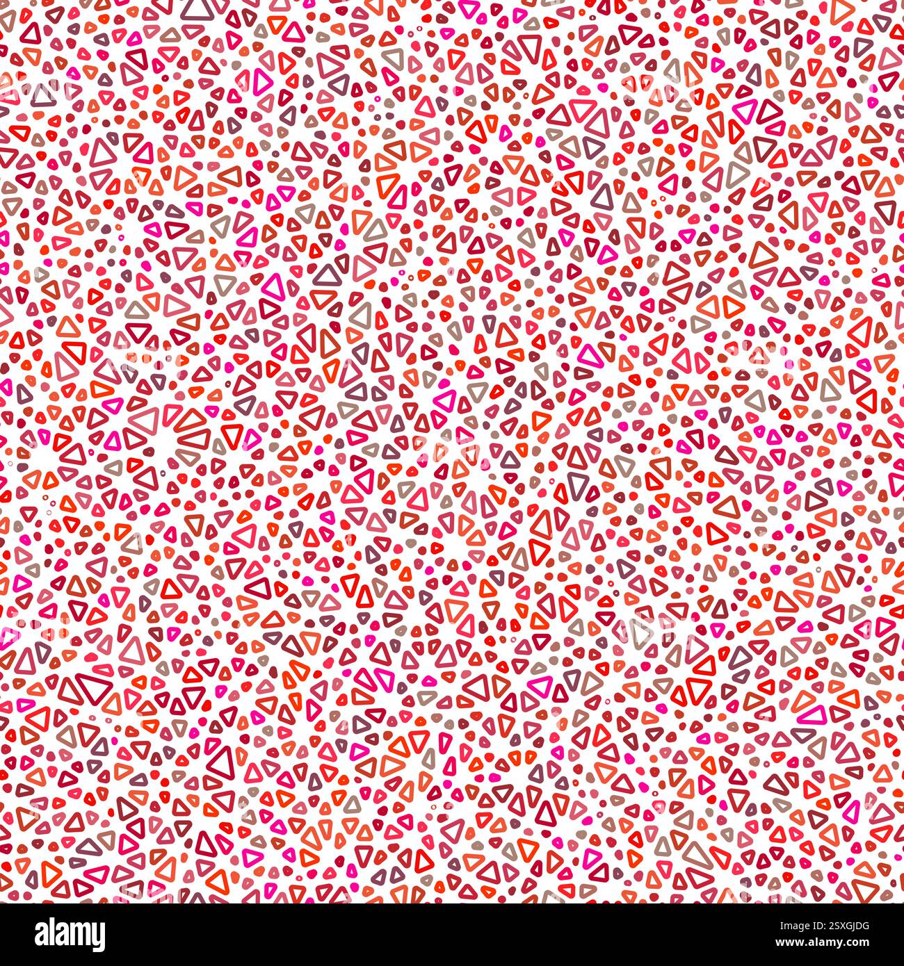 Minimalistic triangles background. Tiny triangles size. Multiple colors style. Rounded triangles outlined. Repeatable composition. Cherry Blossom. Stock Vector