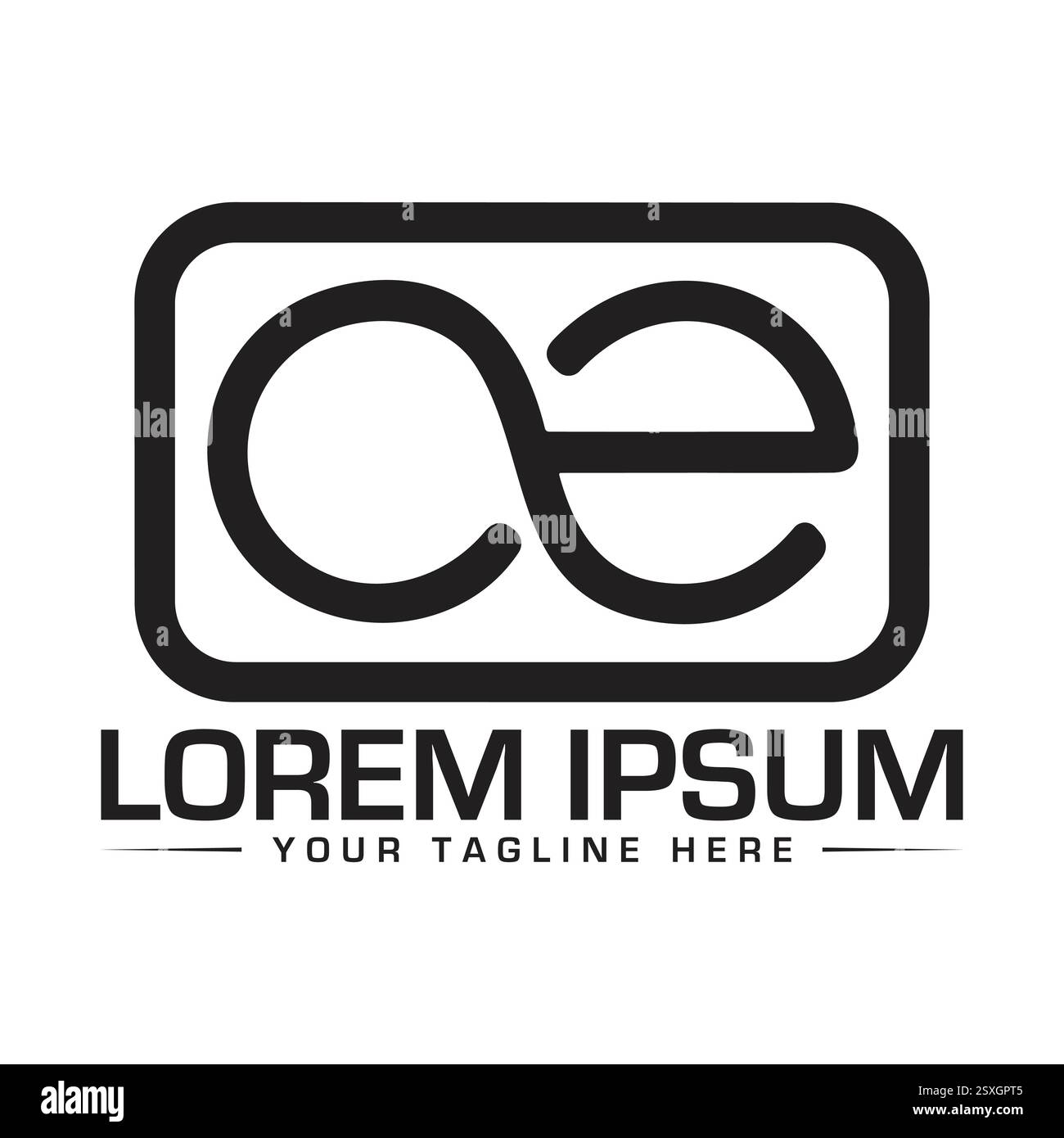 ae letter logo design Stock Vector