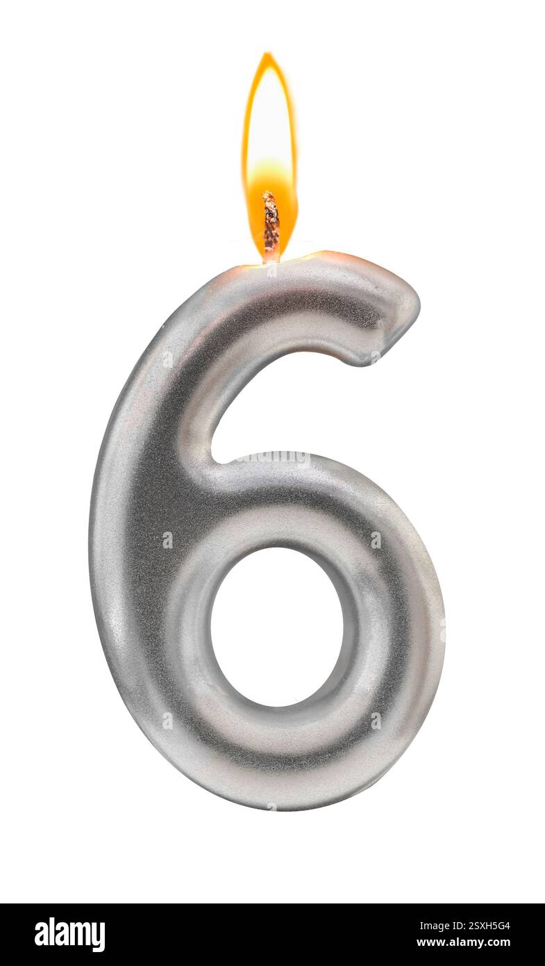 Silver metallic number six hi-res stock photography and images - Alamy