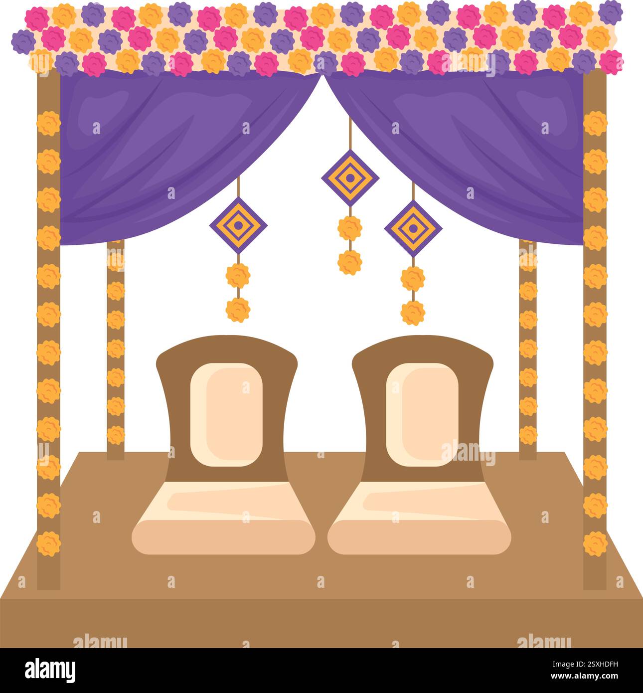 Indian mandap Stock Vector Images - Alamy, image size:1290x1390