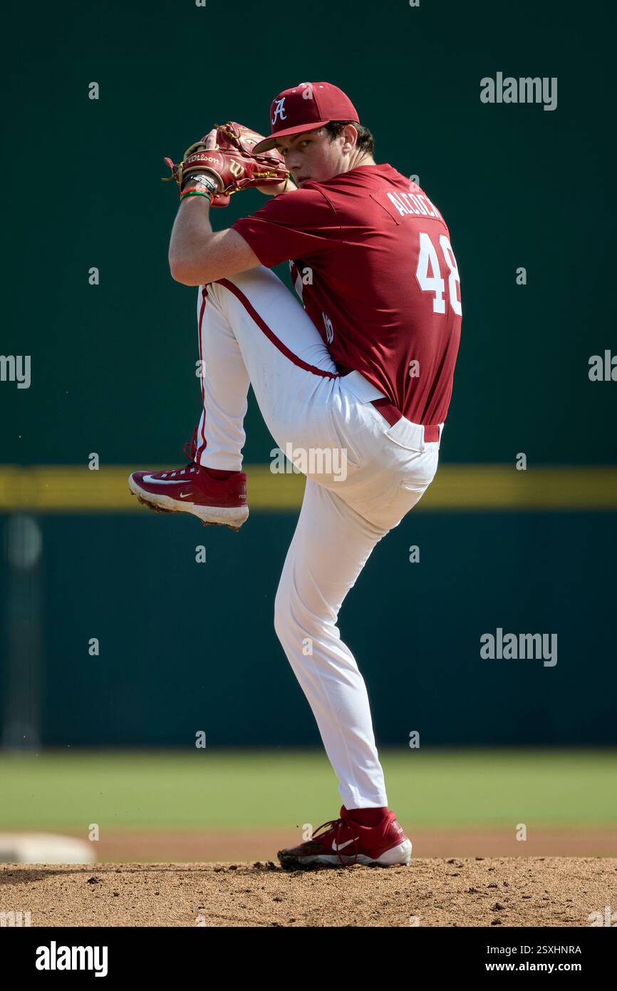 Alabama Crimson Tide pitcher Bobby Alcock (48) during an NCAA baseball ...