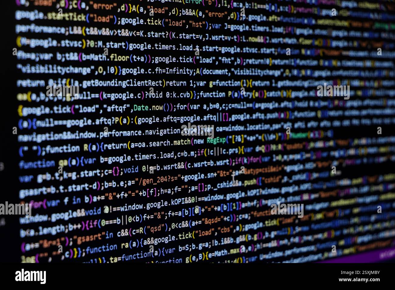 Coding screen , software developer screen while coding Stock Photo