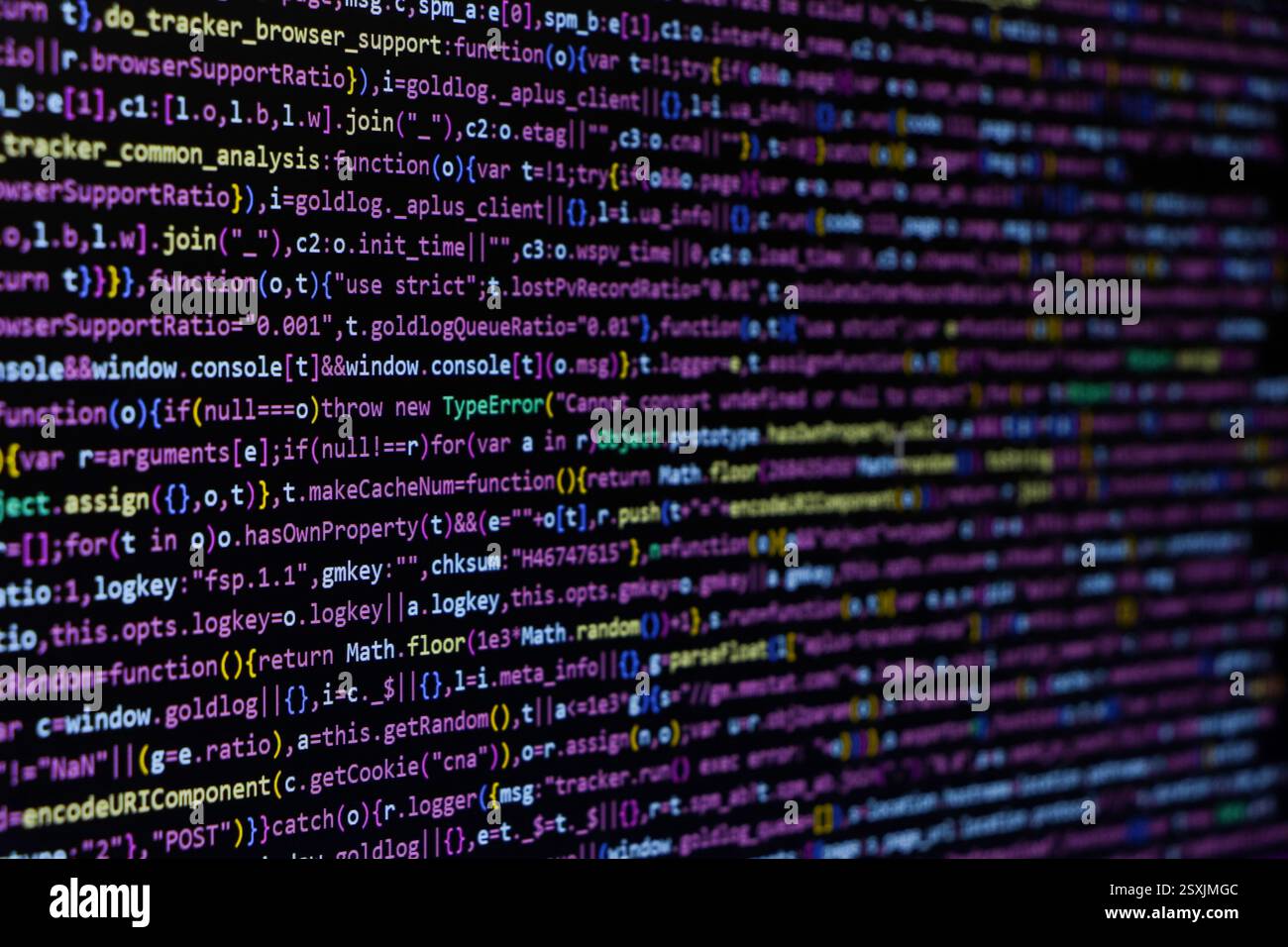 Technology background, coding screen of web developer or software developer Stock Photo