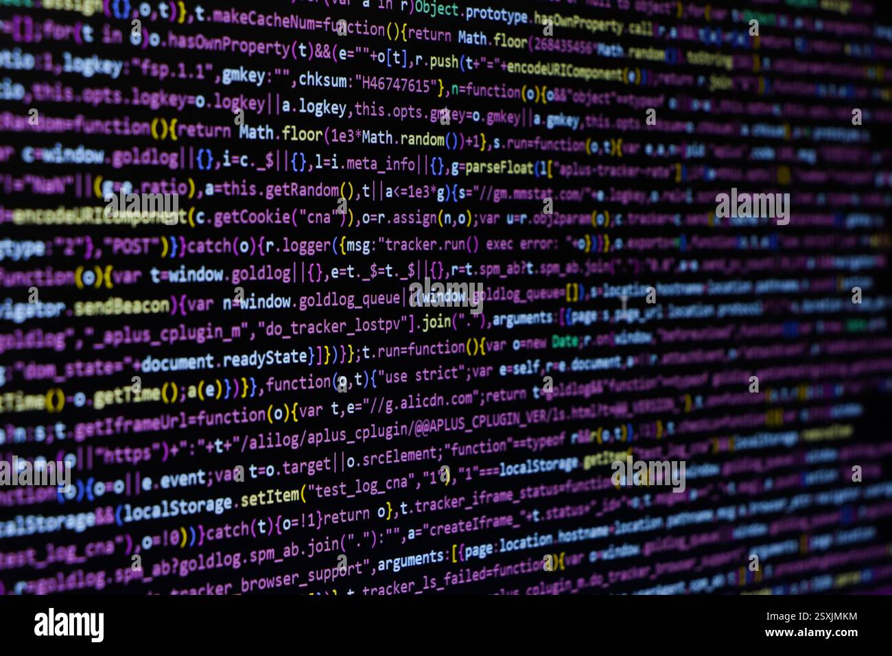 Technology background, coding screen of web developer or software developer Stock Photo
