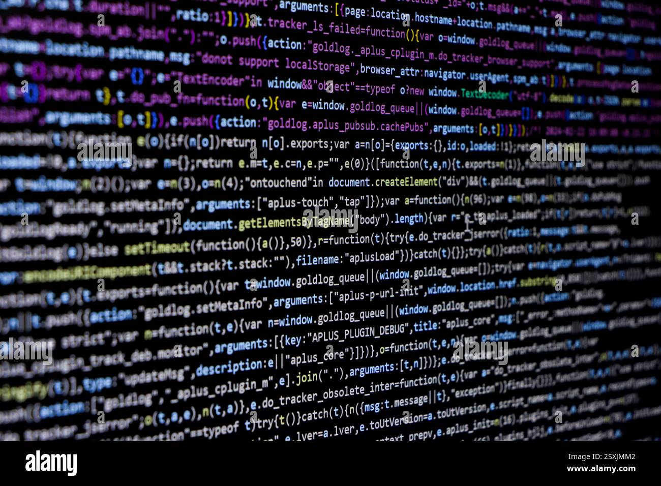 Technology background, coding screen of web developer or software developer Stock Photo