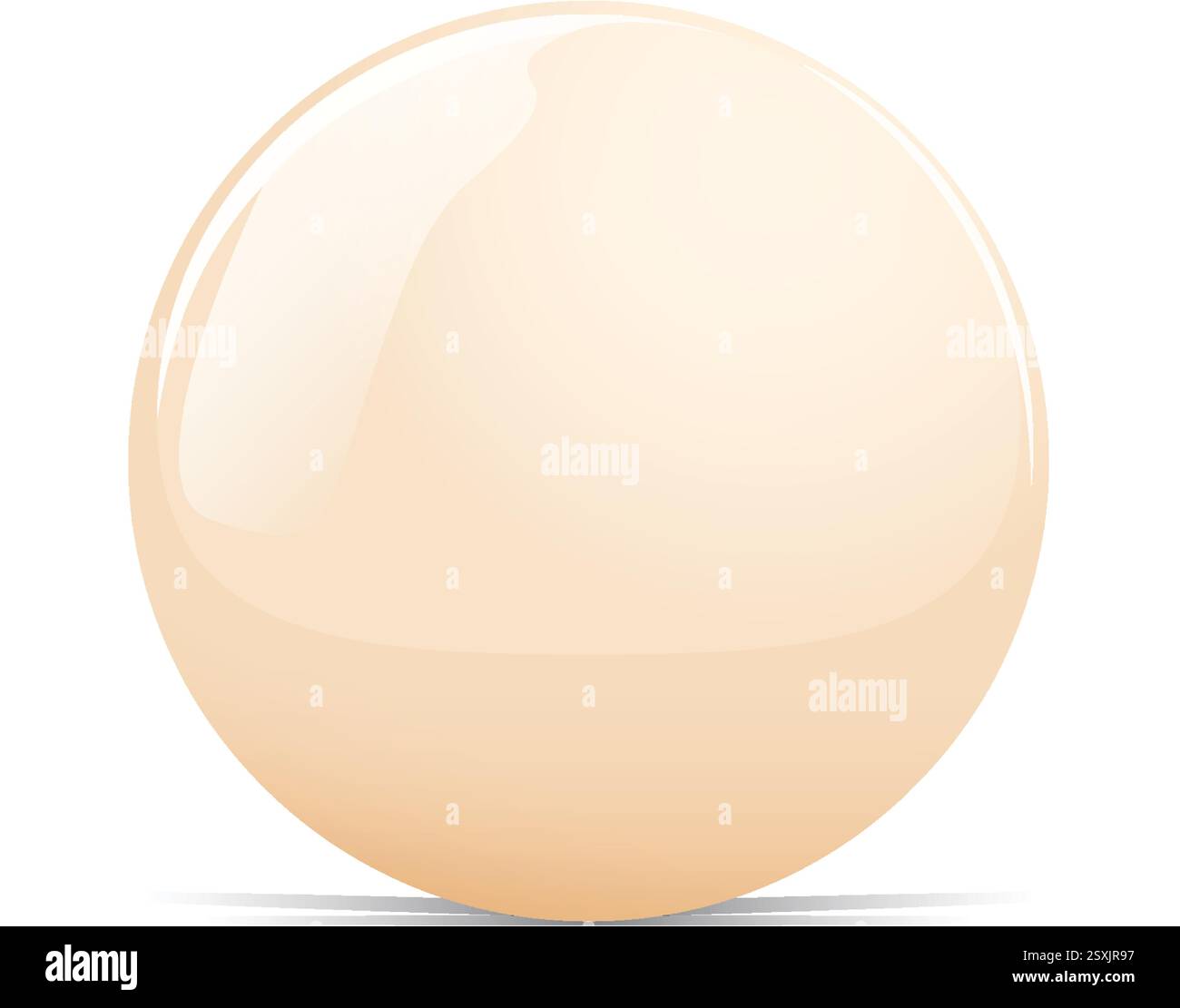 A shiny, reflective, light-colored spherical object Stock Vector