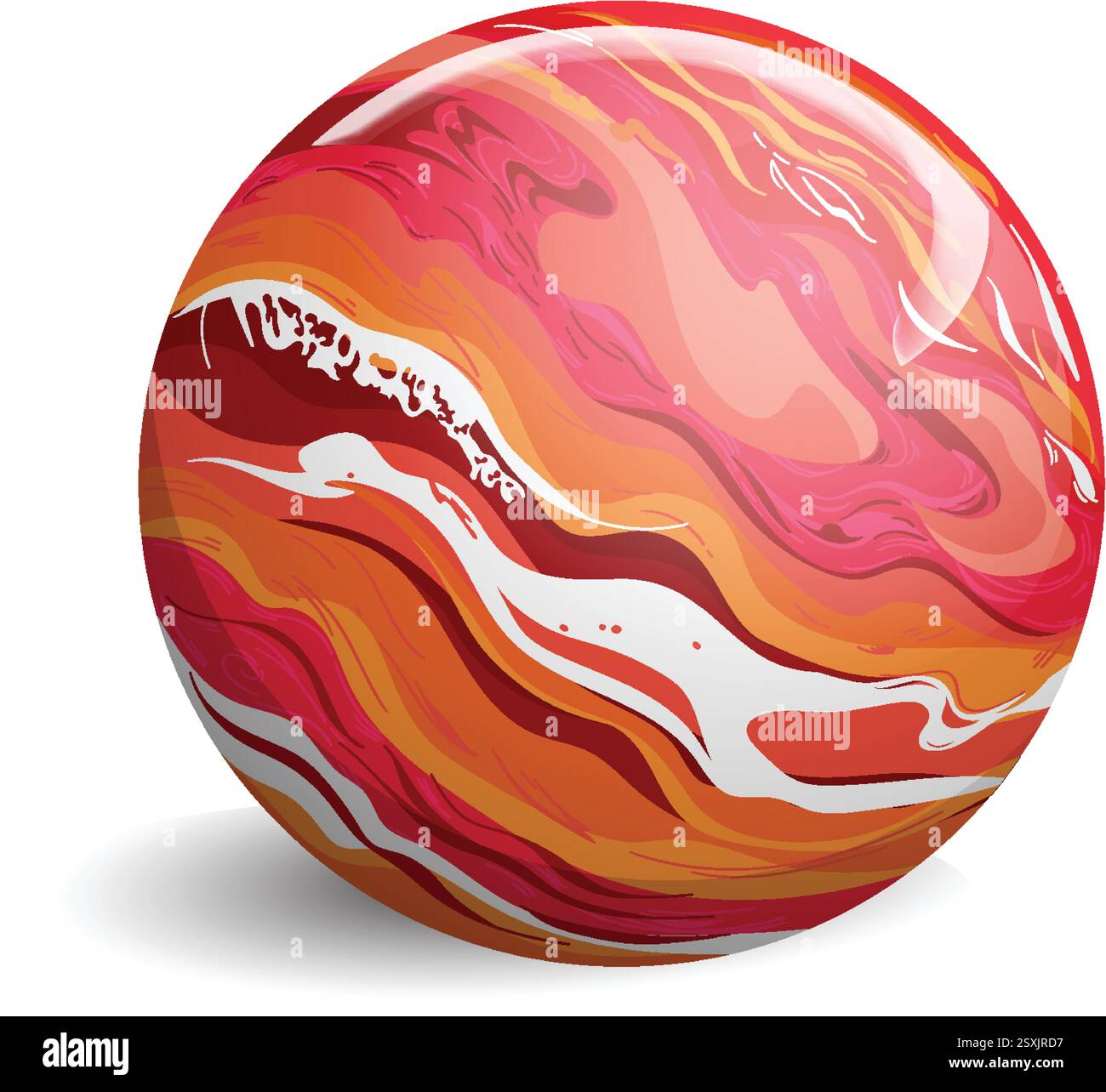 Colorful swirling patterns on a spherical surface Stock Vector