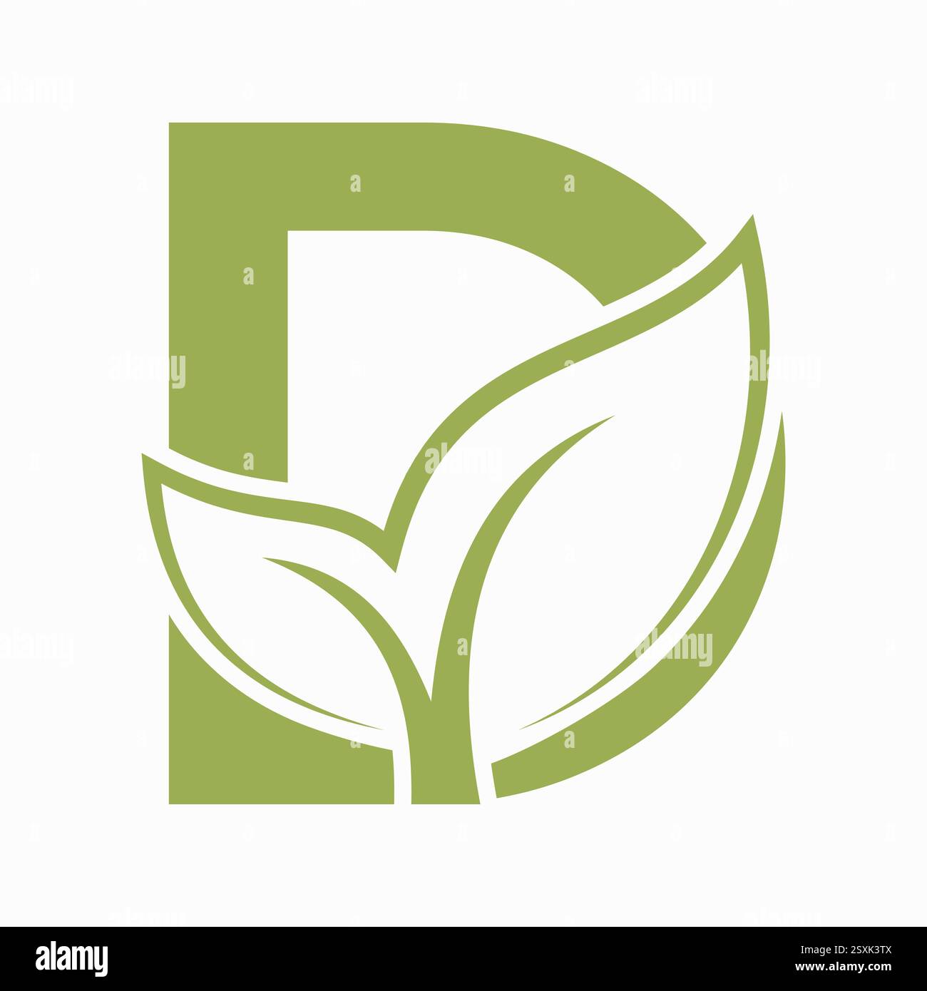 Initial Letter D Leaf Logo Concept For Eco Friendly and Organic Symbol ...