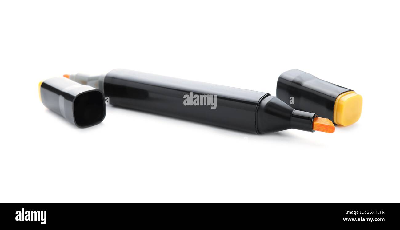 One double sided marker isolated on white Stock Photo
