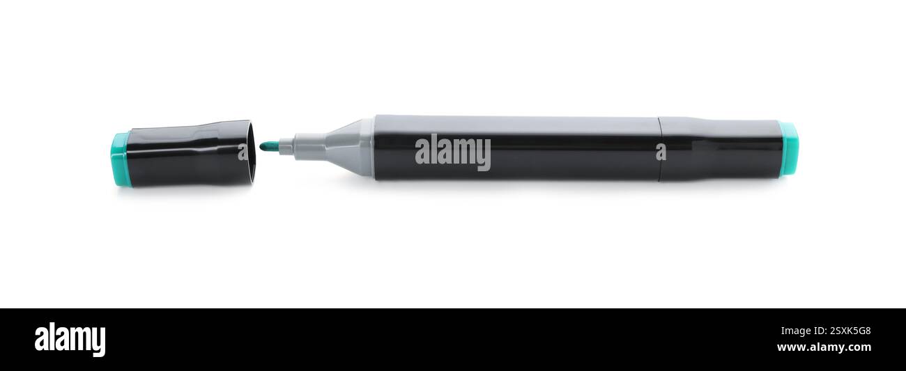 One double sided marker isolated on white Stock Photo