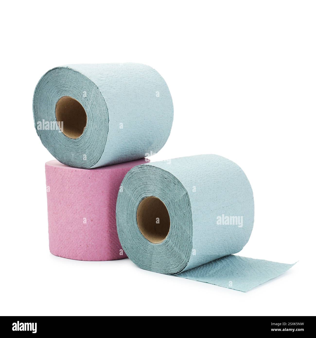 Colorful toilet paper rolls isolated on white Stock Photo Alamy