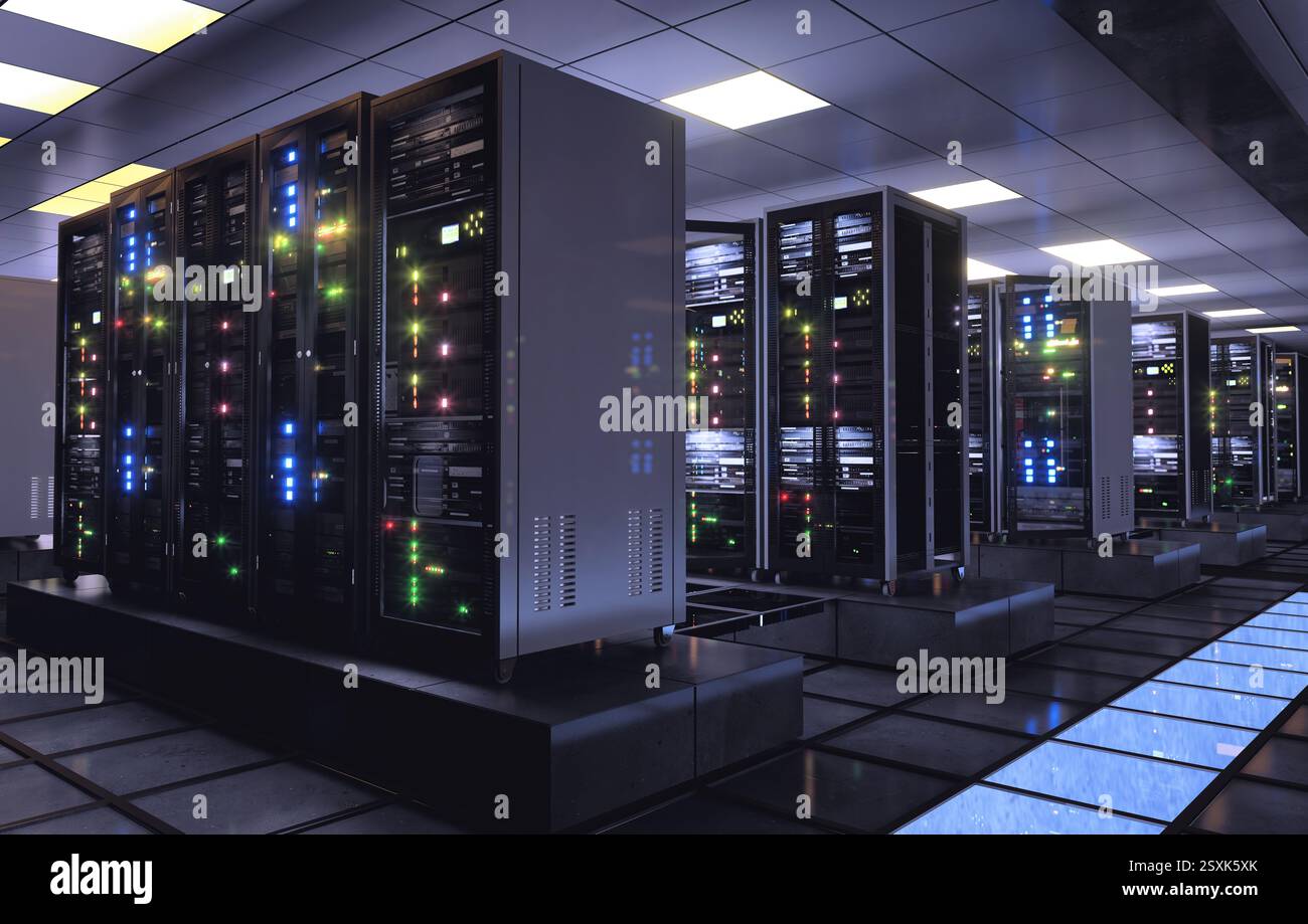Concept of computing and digital storage center Stock Photo