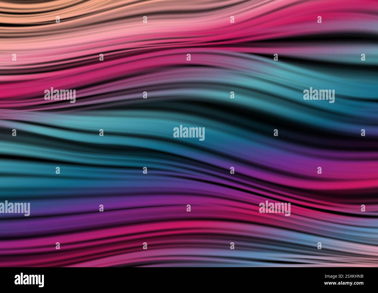 Abstract multicolored smooth linear waves blurred elegant background. Vector design Stock Vector