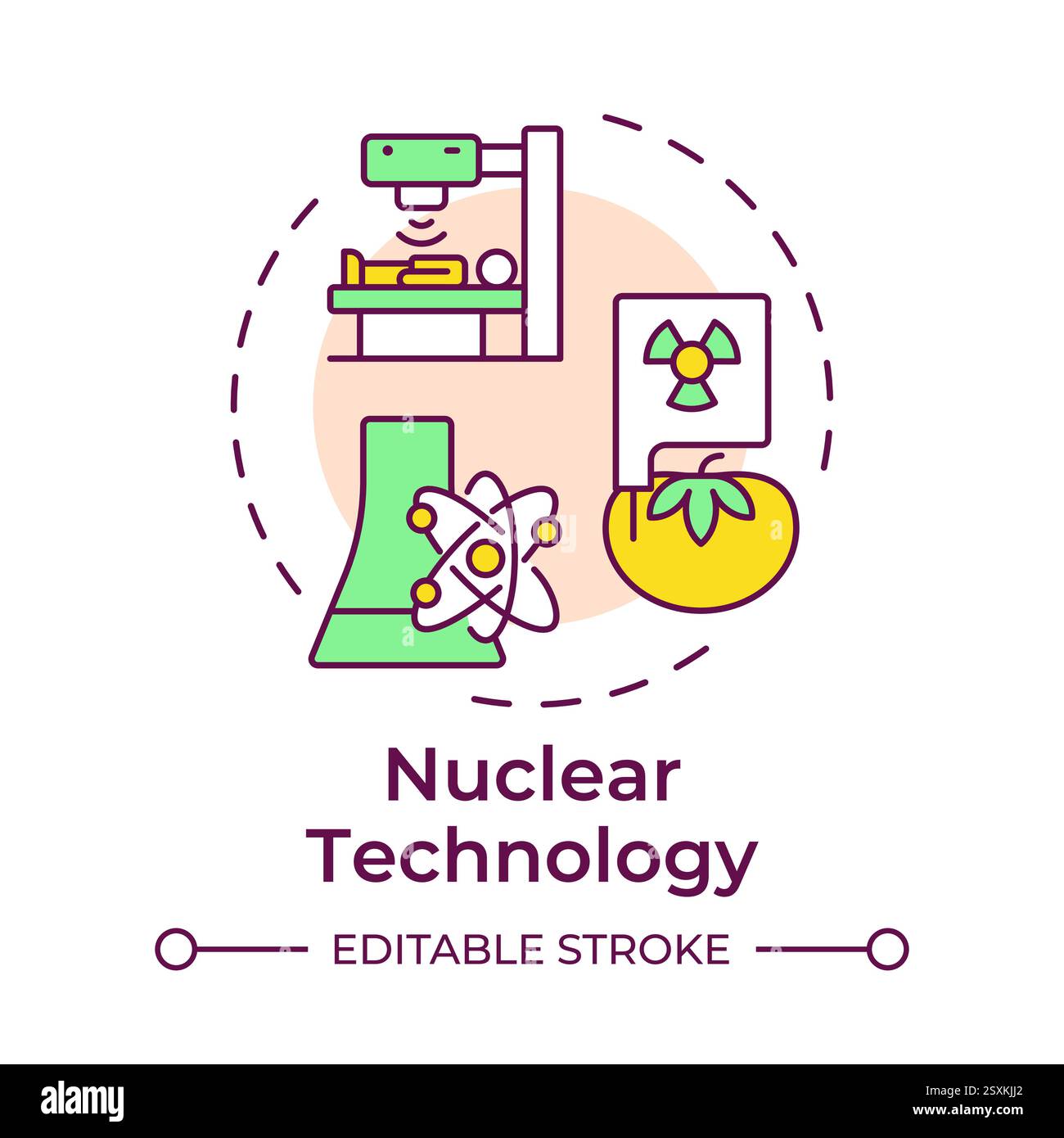 Nuclear technology multi color concept icon Stock Vector