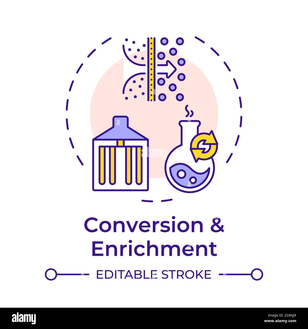 Conversion and enrichment multi color concept icon Stock Vector