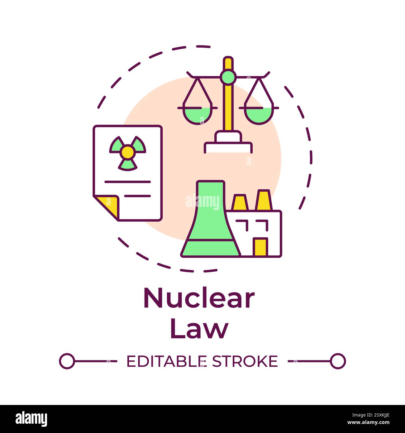Nuclear law multi color concept icon Stock Vector