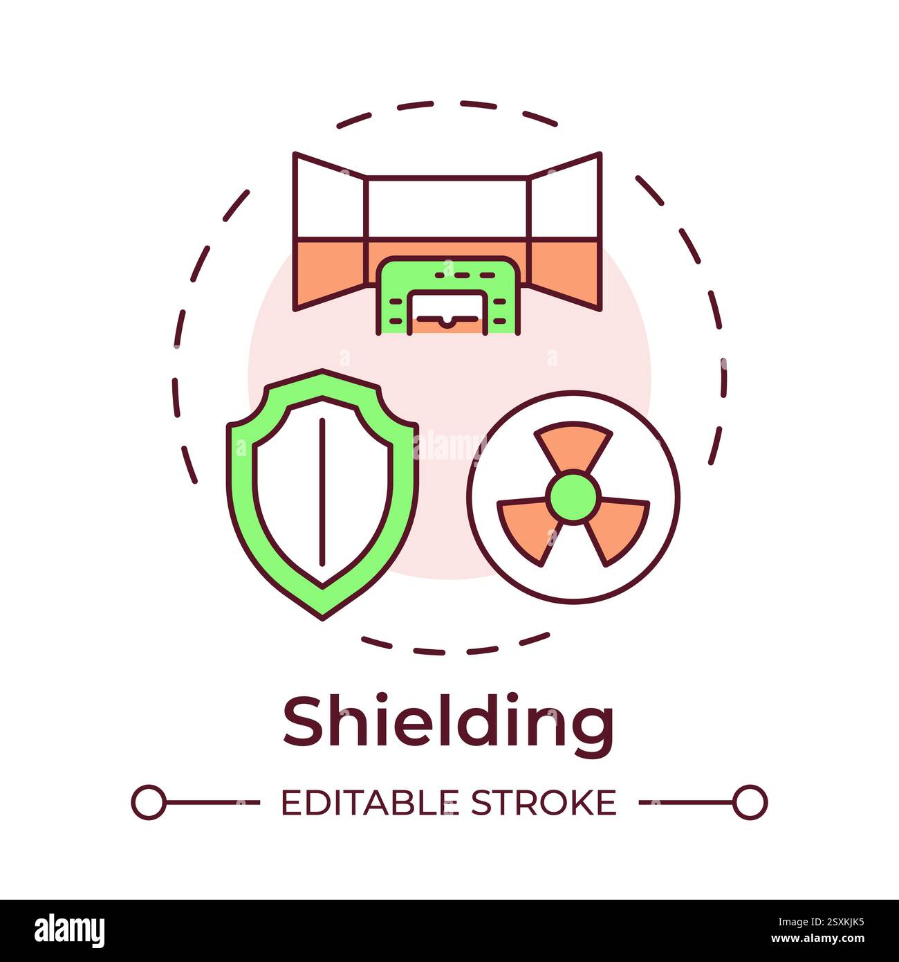 Shielding principle multi color concept icon Stock Vector