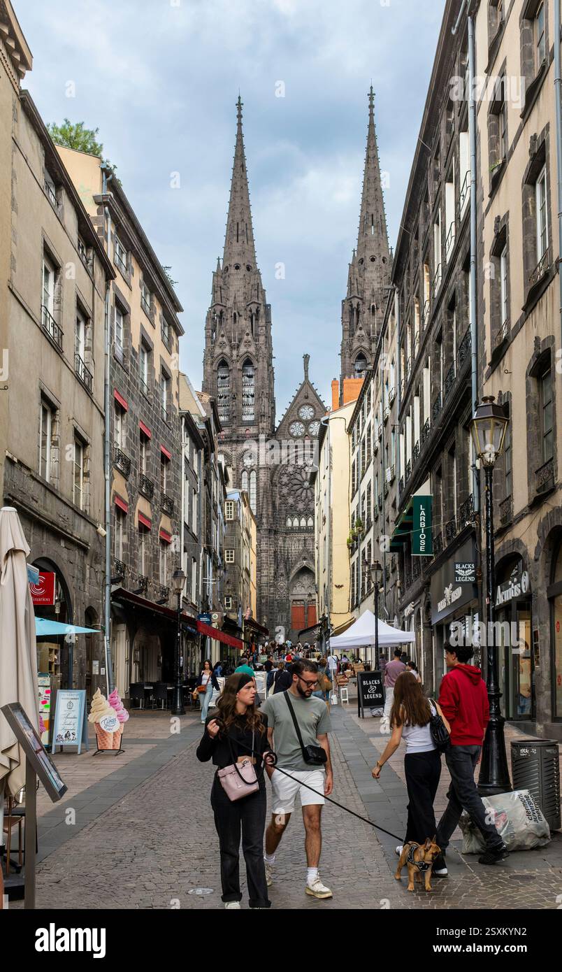 Cathedrale Notre Dame de l'Assomption seen between old buildings ...