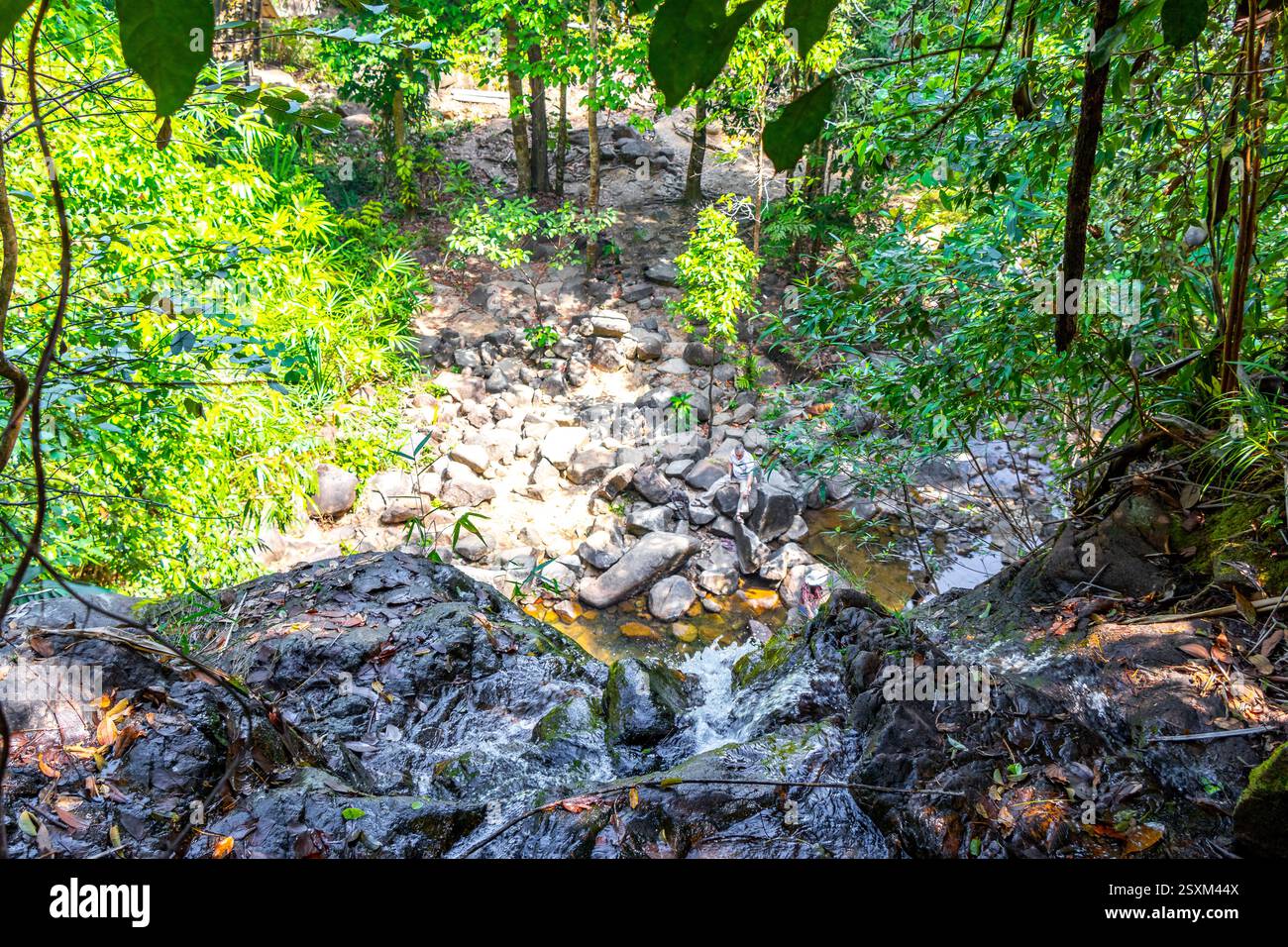 Sai Rung Waterfall and tropical jungle and nature landscape in Khao Lak ...