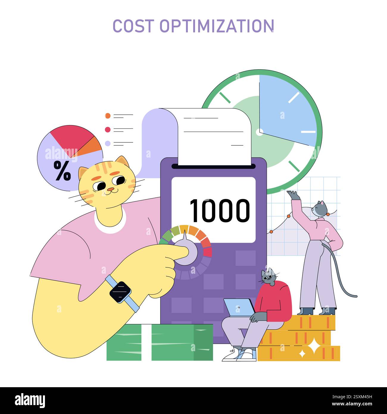 Cost optimization concept. Visual representation of financial ...