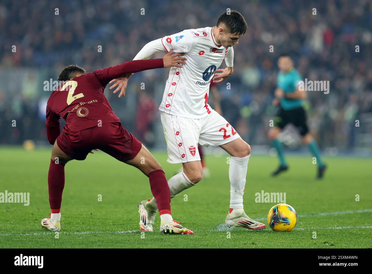 Rome, Italy. 24th Feb, 2025. Devyne Rensch of Roma, Tomas Palacios of ...