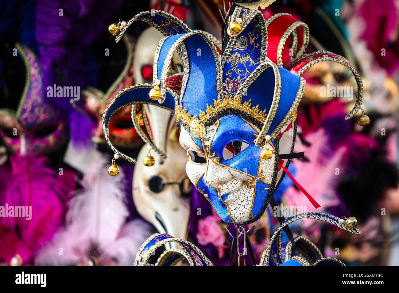 Masked revellers take part in the Venice Carnival at St. Mark's Square ...