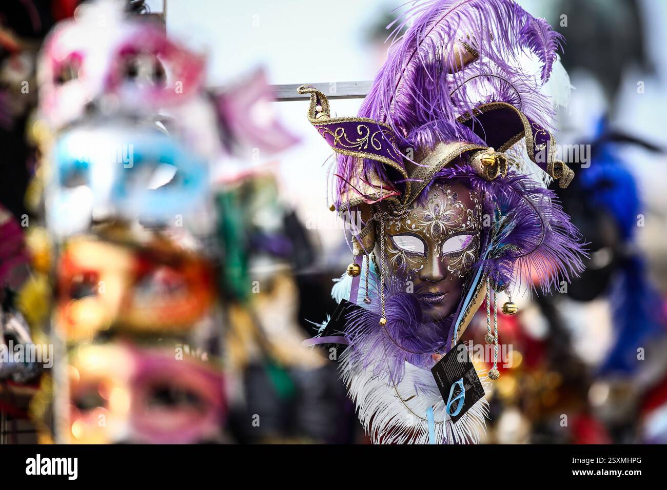 Masked revellers take part in the Venice Carnival at St. Mark's Square ...