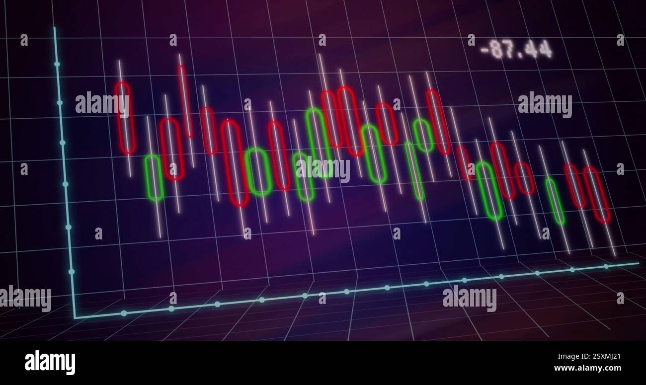 Image of data processing and diagrams over squares Stock Photo