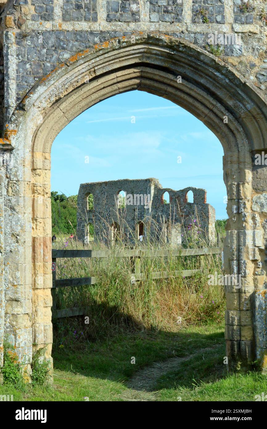 Dunwich, Suffolk. Greyfriars friary ruins in Dunwich village on the Suffolk coast, UK Stock Photo