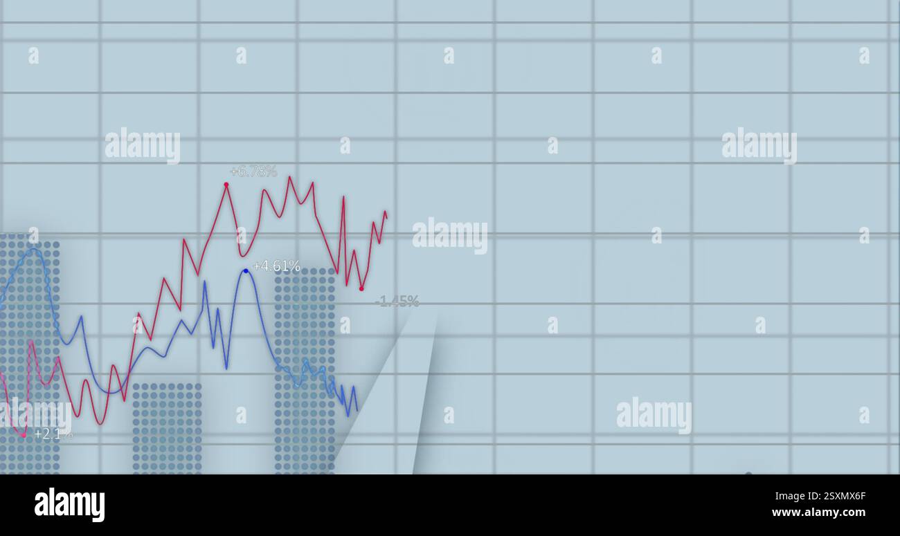 Image of data processing and diagrams over circle Stock Photo
