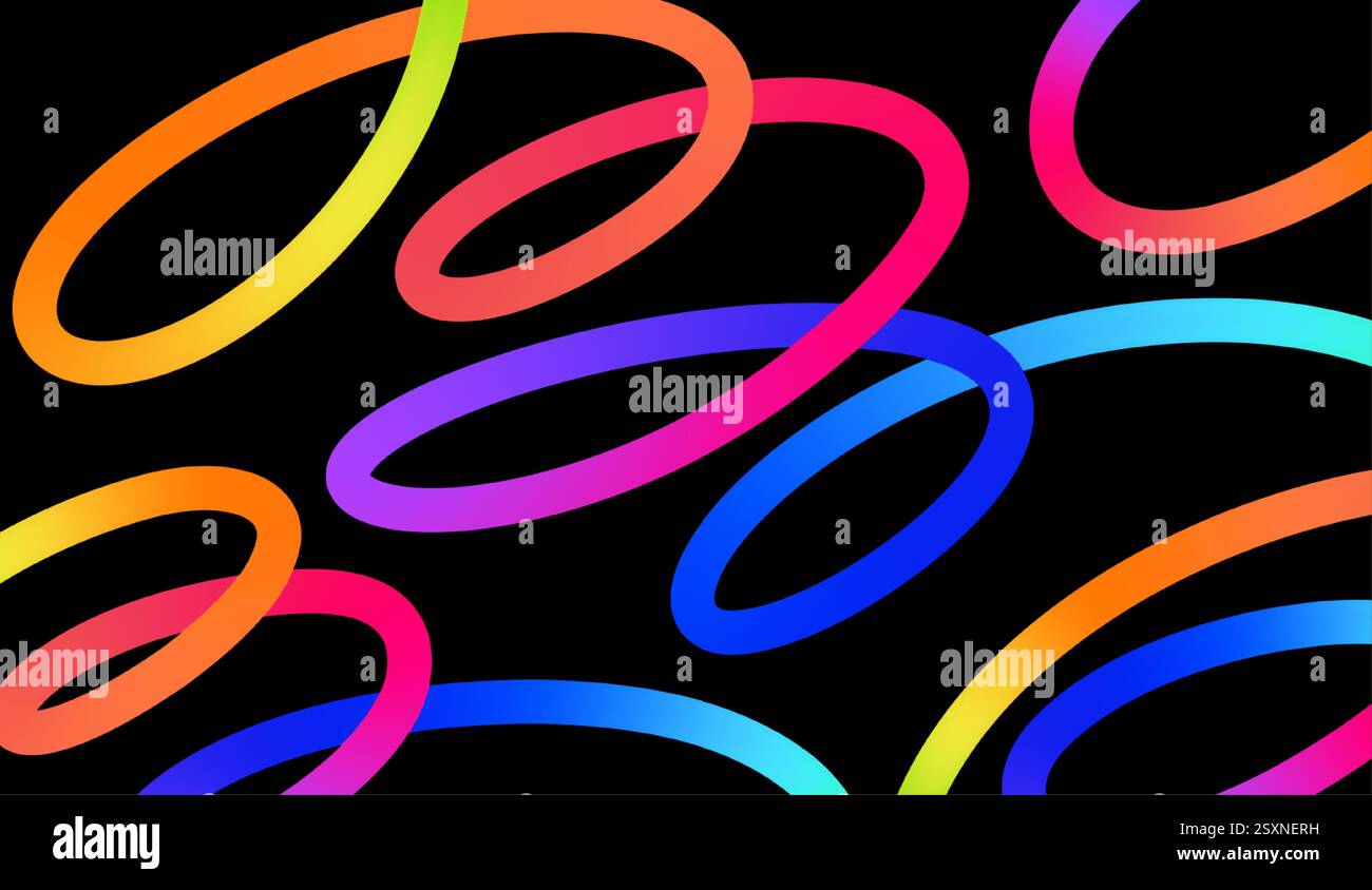 Colorful Abstract Spirals on a Black Background Illustrating Fun ...