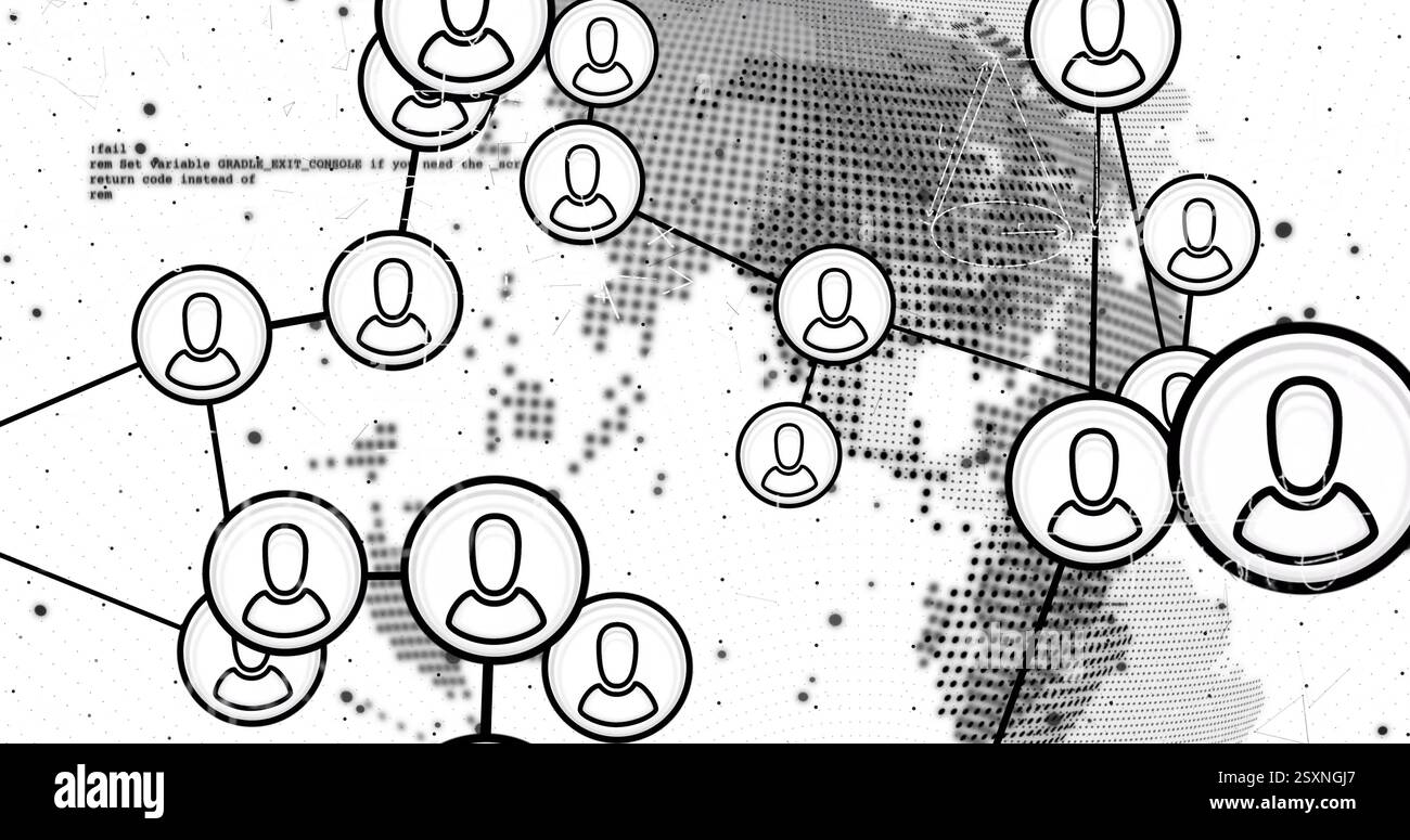 Image of media icons and data processing over globe Stock Photo