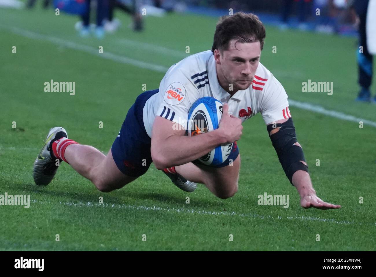 TRY Pierre Louis Barassi of France during the 2025 Six Nations ...