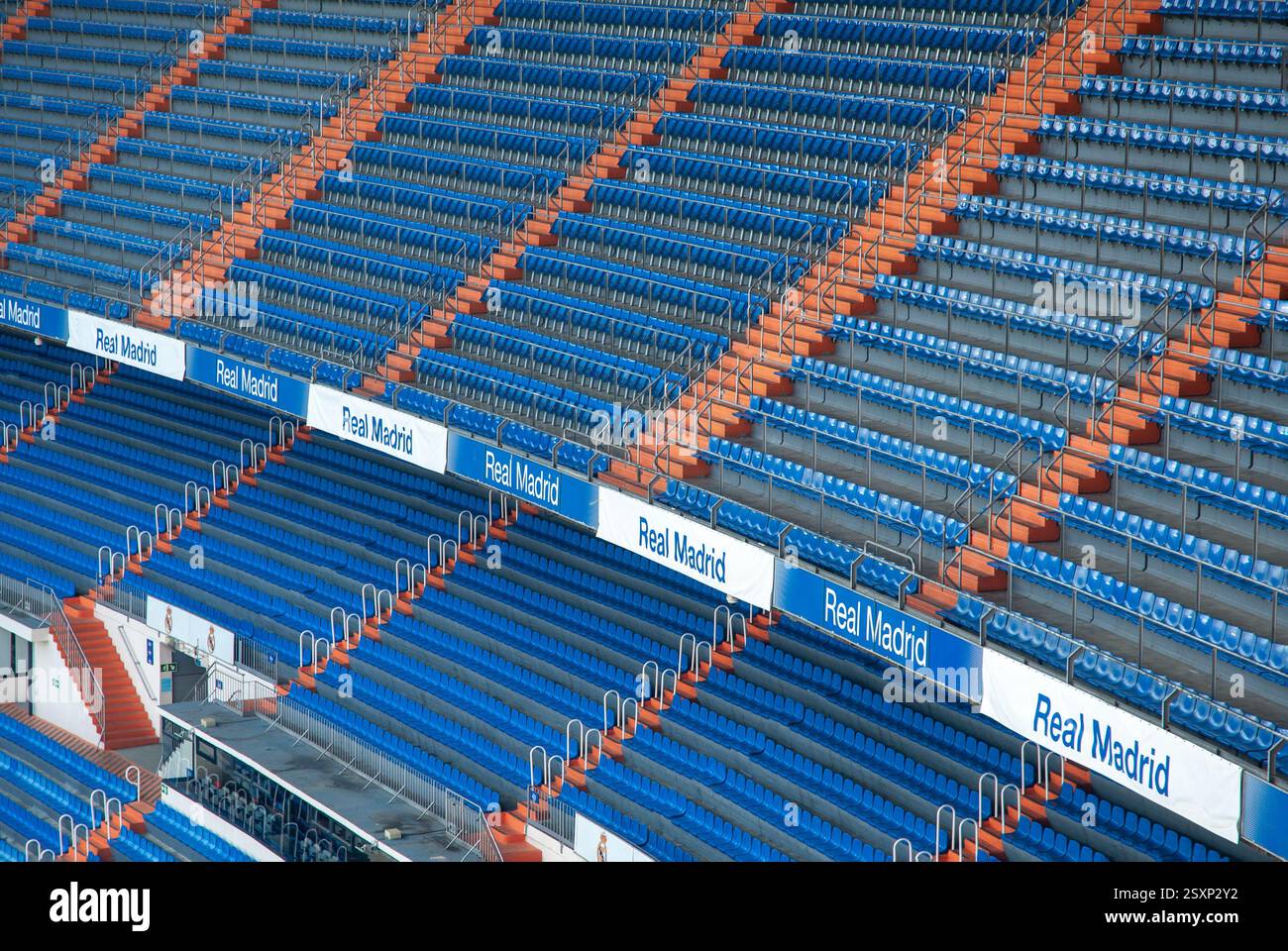 Seating at the Santiago Bernabéu Stadium, the home of Real Madrid