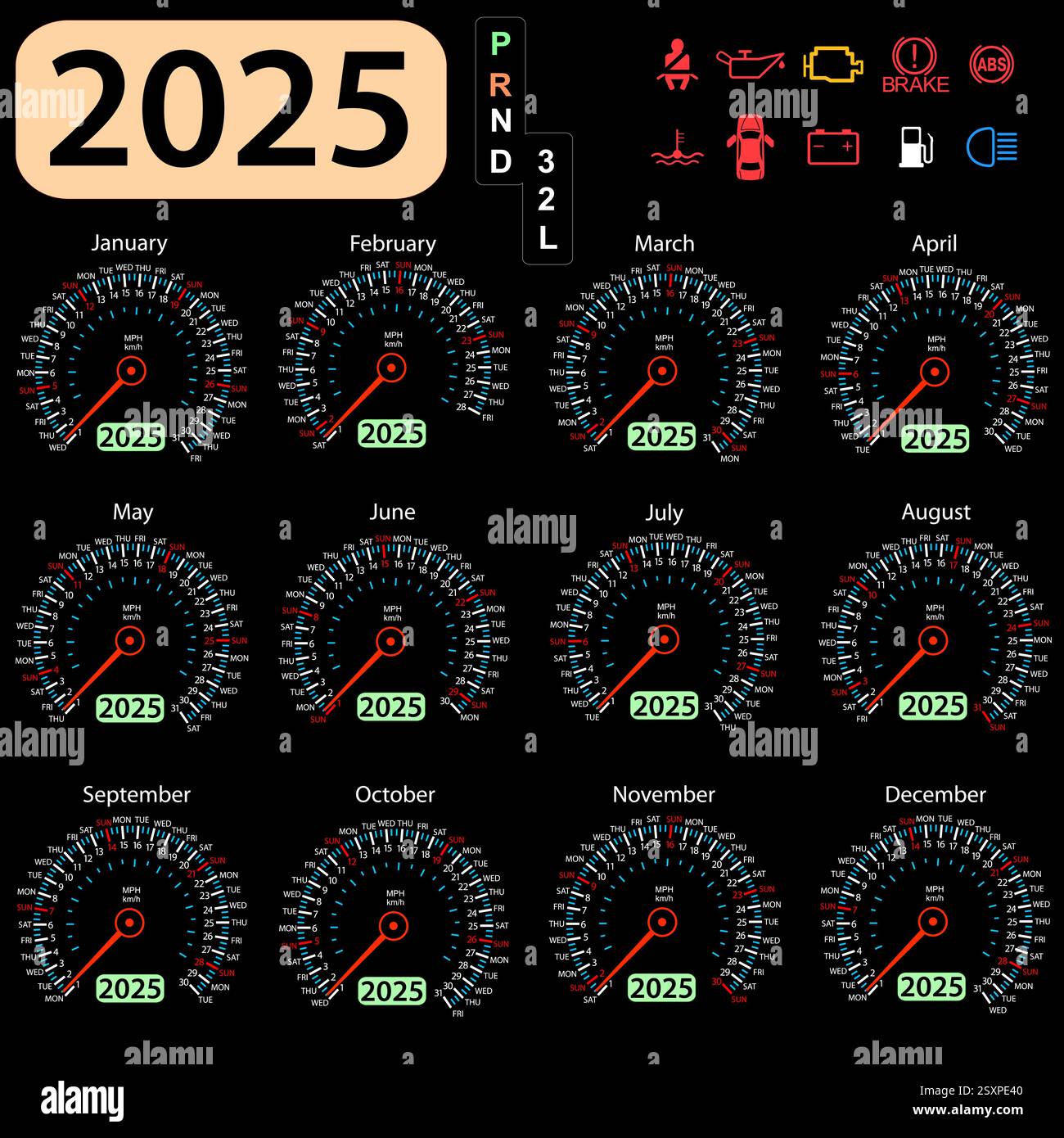 July 2025 black calendar Stock Vector Images - Alamy
