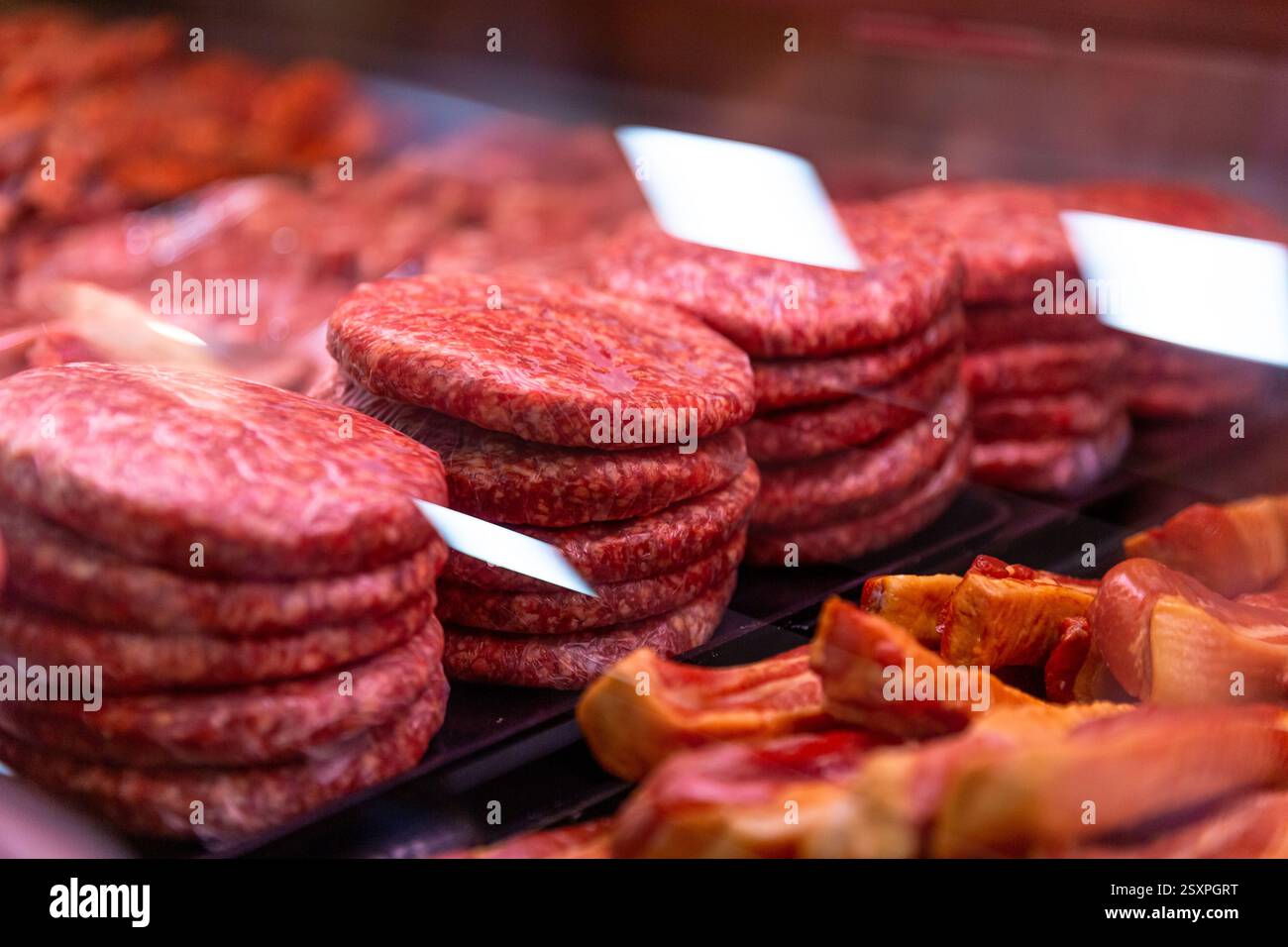 Meat shop window in a butcher shop Stock Photo - Alamy